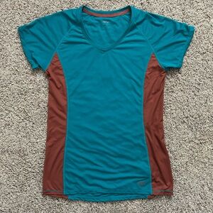 Outdoor Research Women's Echo Tee in Deep Lake/Brick Size Small